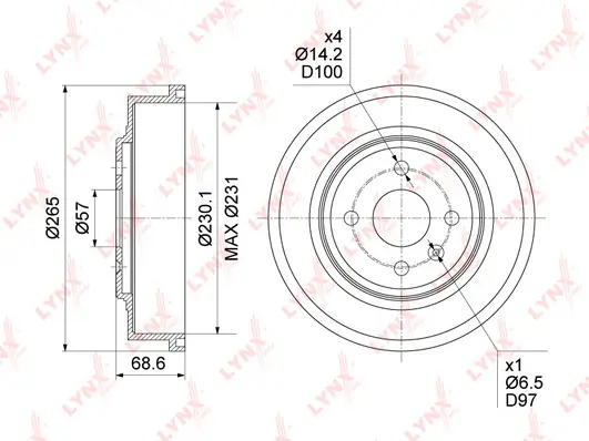 LYNXAUTO fékdob - BM-1139 - TothCarparts