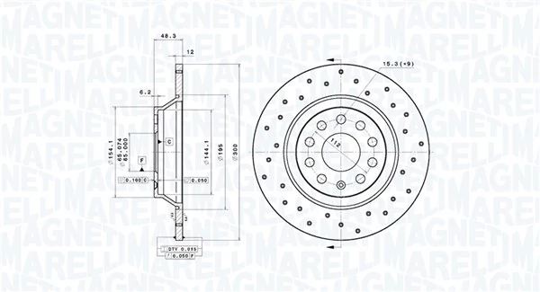 MAGNETI MARELLI féktárcsa - 360406213602 - TothCarparts