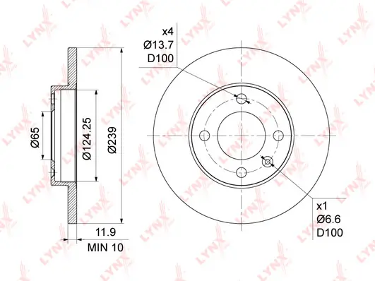 LYNXAUTO féktárcsa - BN-1191 - TothCarparts