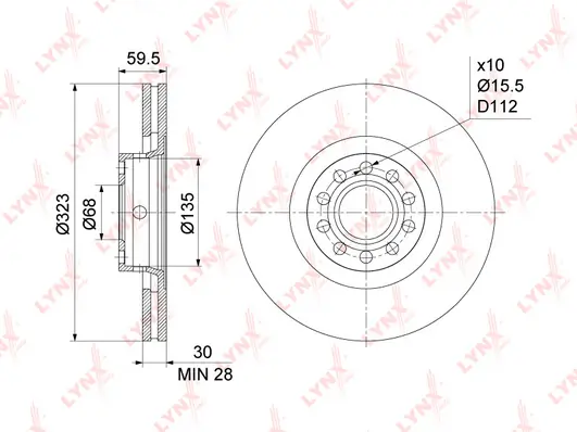 LYNXAUTO féktárcsa - BN-1208 - TothCarparts