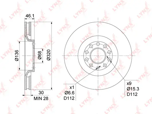 LYNXAUTO féktárcsa - BN-1209 - TothCarparts