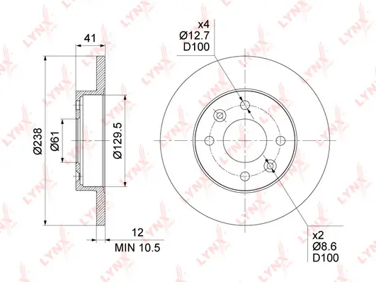 LYNXAUTO féktárcsa - BN-1417 - TothCarparts