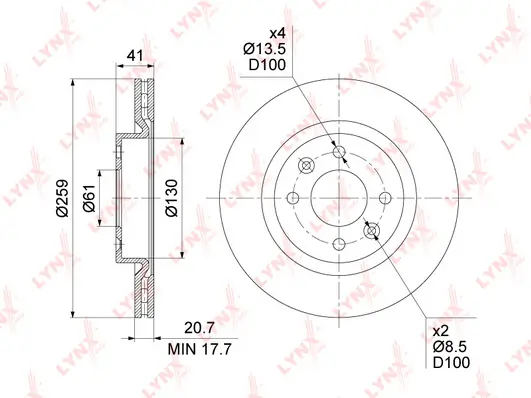 LYNXAUTO féktárcsa - BN-1418 - TothCarparts