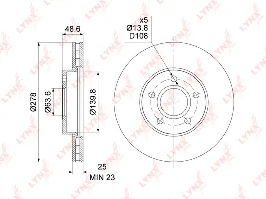 LYNXAUTO féktárcsa - BN-1440 - TothCarparts