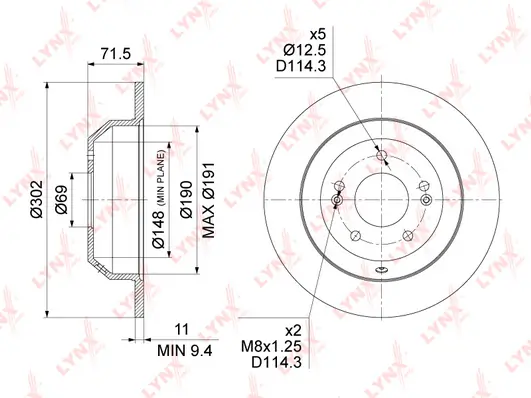 LYNXAUTO féktárcsa - BN-1543 - TothCarparts