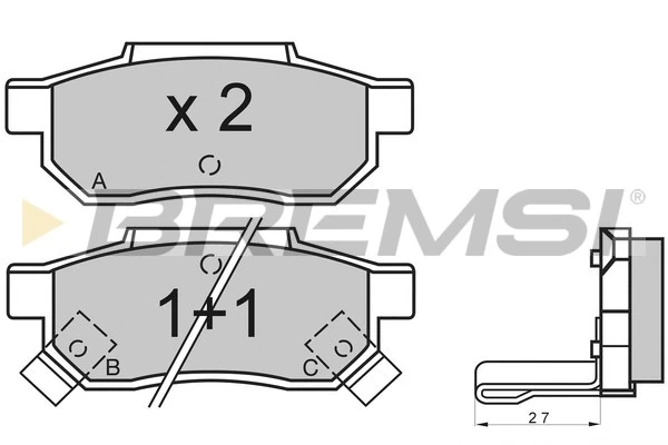 BREMSI fékbetétkészlet, tárcsafék - BP2530 - TothCarparts