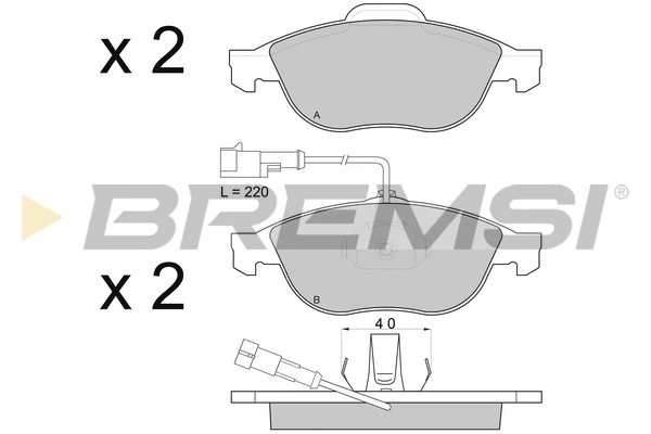 BREMSI fékbetétkészlet, tárcsafék - BP2746 - TothCarparts