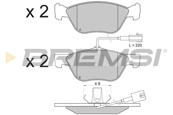 BREMSI fékbetétkészlet, tárcsafék - BP2838 - TothCarparts