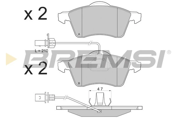 BREMSI fékbetétkészlet, tárcsafék - BP2868 - TothCarparts