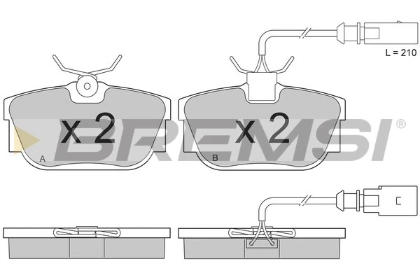 BREMSI fékbetétkészlet, tárcsafék - BP2957 - TothCarparts