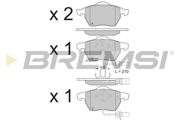 BREMSI fékbetétkészlet, tárcsafék - BP3071 - TothCarparts