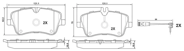 SB fékbetétkészlet, tárcsafék - BP31199W - TothCarparts