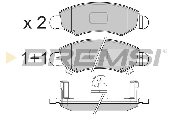 BREMSI fékbetétkészlet, tárcsafék - BP3229 - TothCarparts
