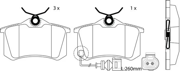 SB fékbetétkészlet, tárcsafék - BP33019W - TothCarparts