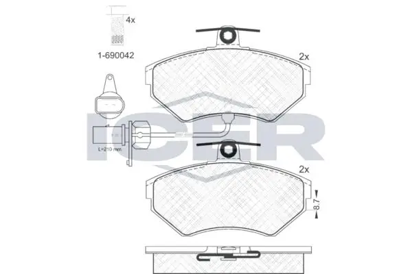 ANDEL fékbetétkészlet, tárcsafék - 181157-203 - TothCarparts