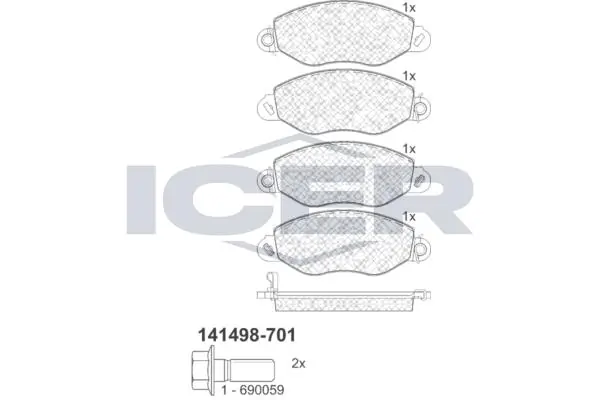 ANDEL fékbetétkészlet, tárcsafék - 141498-701 - TothCarparts