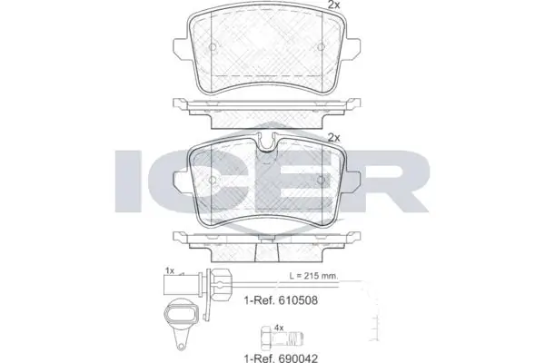 ANDEL fékbetétkészlet, tárcsafék - 181986-203 - TothCarparts