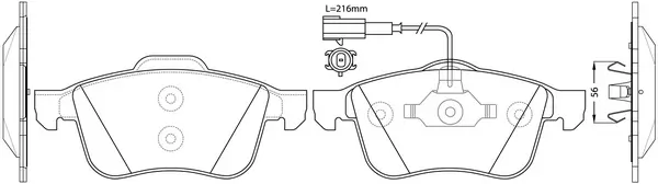 SB fékbetétkészlet, tárcsafék - BP41382W - TothCarparts