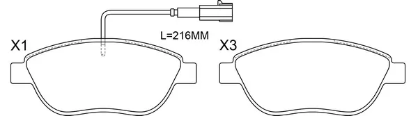 SB fékbetétkészlet, tárcsafék - BP42187W - TothCarparts