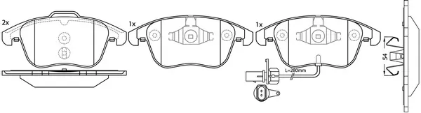 SB fékbetétkészlet, tárcsafék - BP42398W - TothCarparts