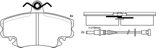 SB fékbetétkészlet, tárcsafék - BP43284W - TothCarparts