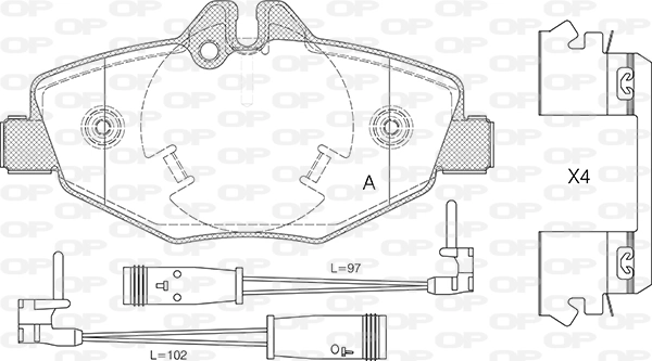 OPEN PARTS fékbetétkészlet, tárcsafék - BPA0990.02 - TothCarparts