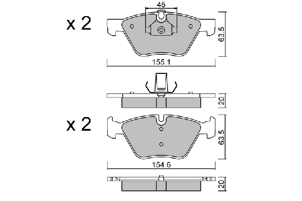 AISIN fékbetétkészlet, tárcsafék - BPBM-1007 - TothCarparts