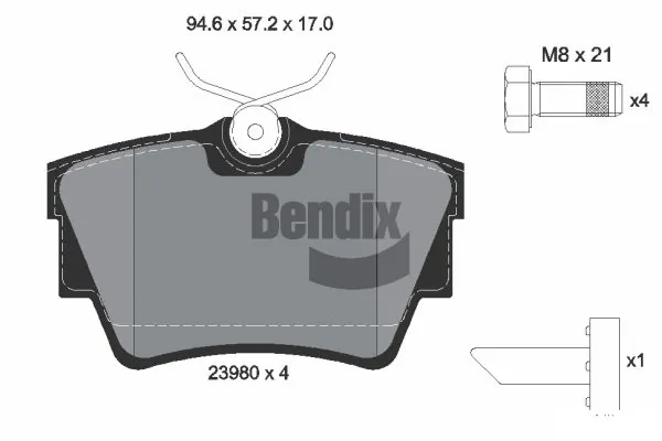 BENDIX Braking fékbetétkészlet, tárcsafék - BPD1021 - TothCarparts