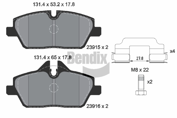 BENDIX Braking fékbetétkészlet, tárcsafék - BPD1030 - TothCarparts
