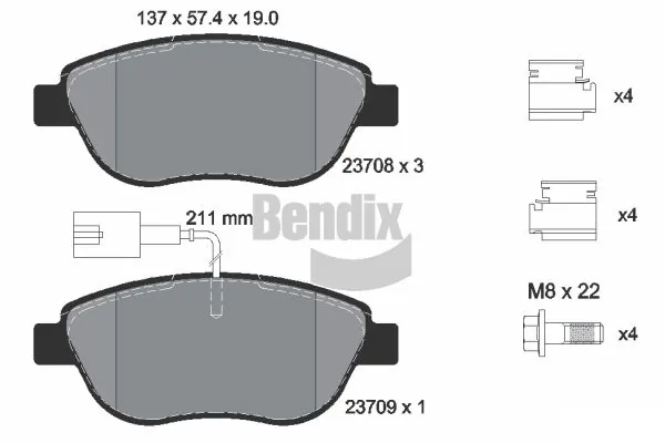 BENDIX Braking fékbetétkészlet, tárcsafék - BPD1039 - TothCarparts