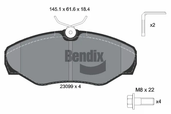 BENDIX Braking fékbetétkészlet, tárcsafék - BPD1042 - TothCarparts