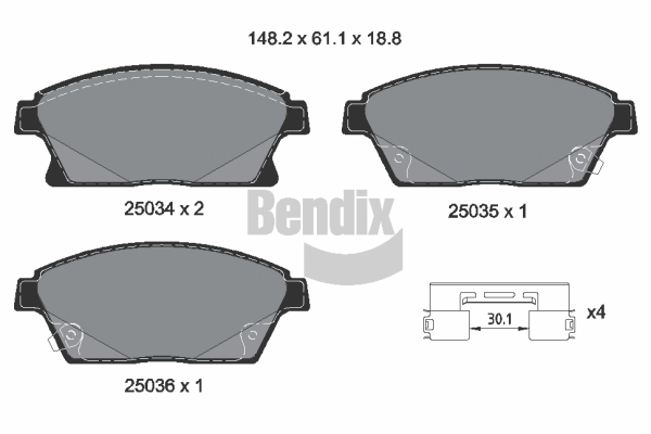 BENDIX Braking fékbetétkészlet, tárcsafék - BPD1051 - TothCarparts