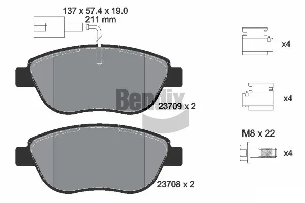 BENDIX Braking fékbetétkészlet, tárcsafék - BPD1053 - TothCarparts