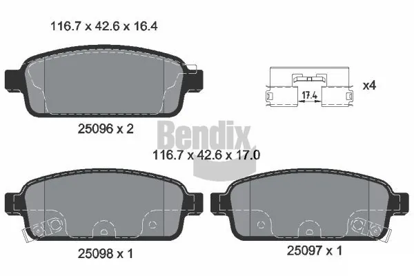 BENDIX Braking fékbetétkészlet, tárcsafék - BPD1060 - TothCarparts