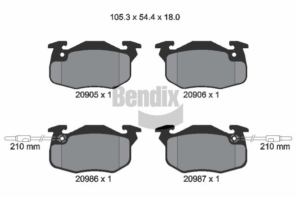 BENDIX Braking fékbetétkészlet, tárcsafék - BPD1063 - TothCarparts