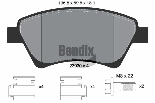 BENDIX Braking fékbetétkészlet, tárcsafék - BPD1064 - TothCarparts