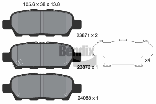 BENDIX Braking fékbetétkészlet, tárcsafék - BPD1071 - TothCarparts