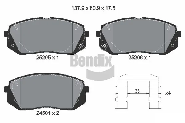 BENDIX Braking fékbetétkészlet, tárcsafék - BPD1077 - TothCarparts