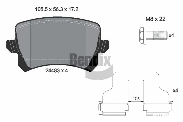 BENDIX Braking fékbetétkészlet, tárcsafék - BPD1082 - TothCarparts
