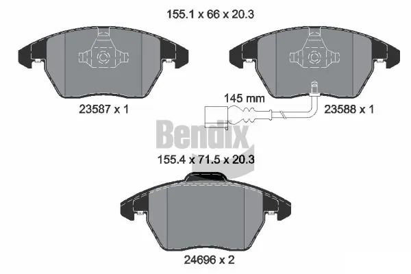 BENDIX Braking fékbetétkészlet, tárcsafék - BPD1087 - TothCarparts