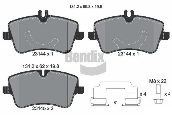 BENDIX Braking fékbetétkészlet, tárcsafék - BPD1090 - TothCarparts