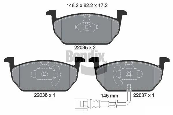 BENDIX Braking fékbetétkészlet, tárcsafék - BPD1092 - TothCarparts