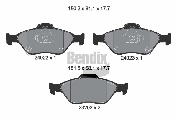 BENDIX Braking fékbetétkészlet, tárcsafék - BPD1095 - TothCarparts
