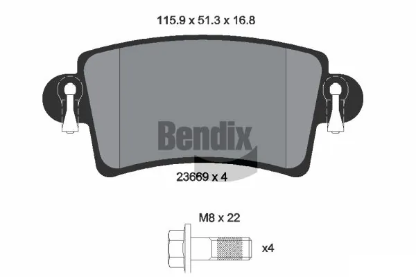 BENDIX Braking fékbetétkészlet, tárcsafék - BPD1107 - TothCarparts