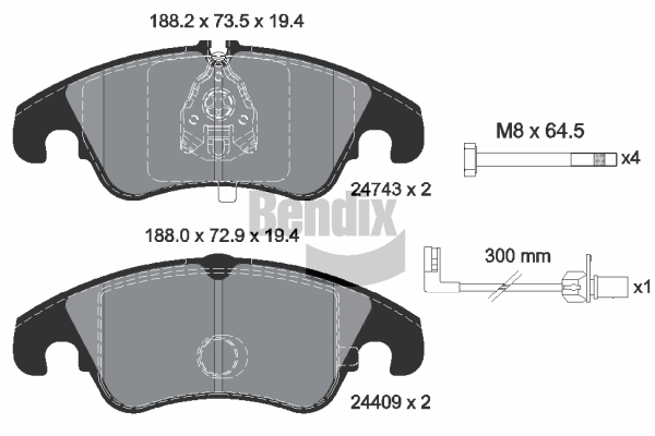 BENDIX Braking fékbetétkészlet, tárcsafék - BPD1108 - TothCarparts