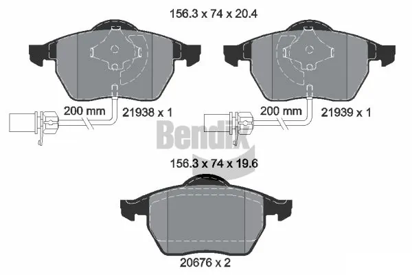 BENDIX Braking fékbetétkészlet, tárcsafék - BPD1119 - TothCarparts