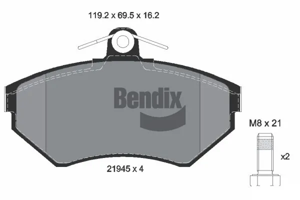 BENDIX Braking fékbetétkészlet, tárcsafék - BPD1134 - TothCarparts