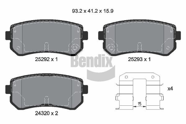 BENDIX Braking fékbetétkészlet, tárcsafék - BPD1136 - TothCarparts