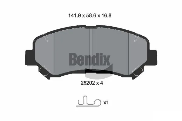BENDIX Braking fékbetétkészlet, tárcsafék - BPD1143 - TothCarparts
