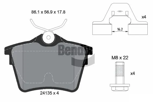 BENDIX Braking fékbetétkészlet, tárcsafék - BPD1152 - TothCarparts